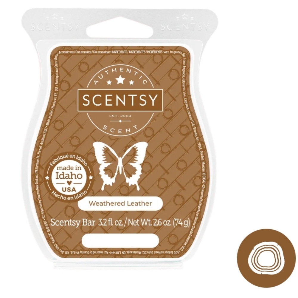 NIB scentsy wax bar Weathered Leather